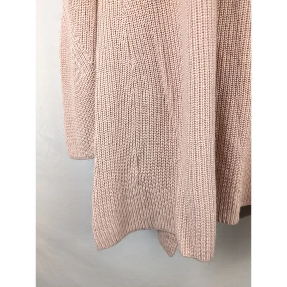 Halogen Cashmere Open Front Cardigan‎ Size M Pink Knit Pockets Coquette Longline - Picture 9 of 11